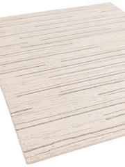 THE RUG EDIT Cream Grey Oslo Broken Stripes Rug - Image 3 of 9