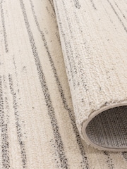 THE RUG EDIT Cream Grey Oslo Broken Stripes Rug - Image 5 of 9