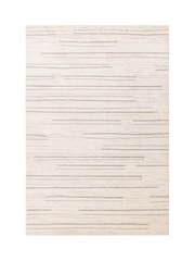 THE RUG EDIT Cream Grey Oslo Broken Stripes Rug - Image 9 of 9