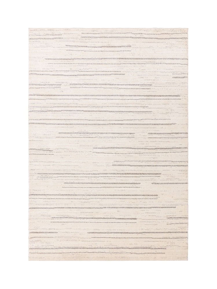 THE RUG EDIT Cream Grey Oslo Broken Stripes Rug - Image 9 of 9