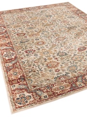 THE RUG EDIT Cream Red Raja Border Rug - Image 3 of 9