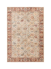 THE RUG EDIT Cream Red Raja Border Rug - Image 9 of 9