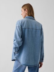 Gap Light Wash Denim Oversized Shirt Jacket - Image 2 of 4