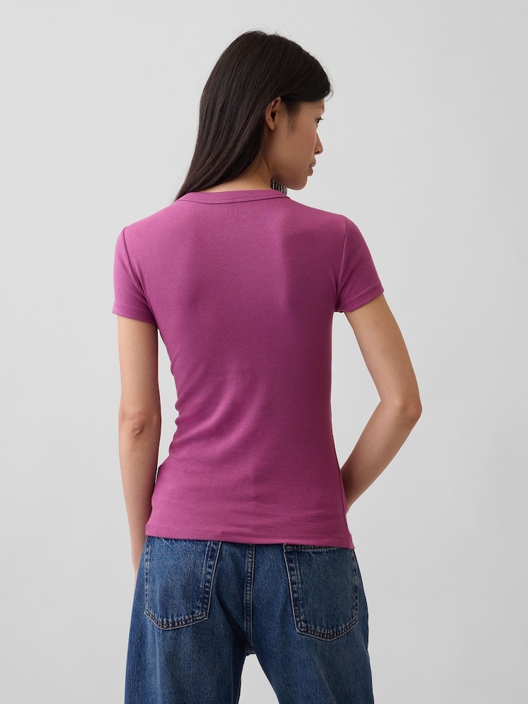 Gap Purple Modern Crew Neck T-Shirt - Image 2 of 3 Gap Purple Modern Crew Neck T-Shirt - Image 2 of 3