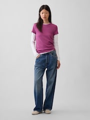 Gap Purple Modern Crew Neck T-Shirt - Image 3 of 3
