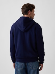 Ναυτικό - Gap Relaxed Logo Sherpa-Lined Zip-Up Hoodie - Εικόνα 2 από 4