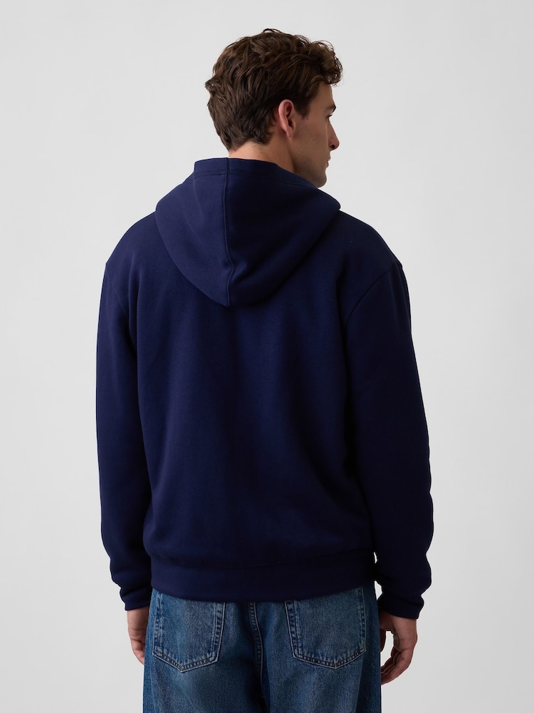 Ναυτικό - Gap Relaxed Logo Sherpa-Lined Zip-Up Hoodie - Εικόνα 2 από 4