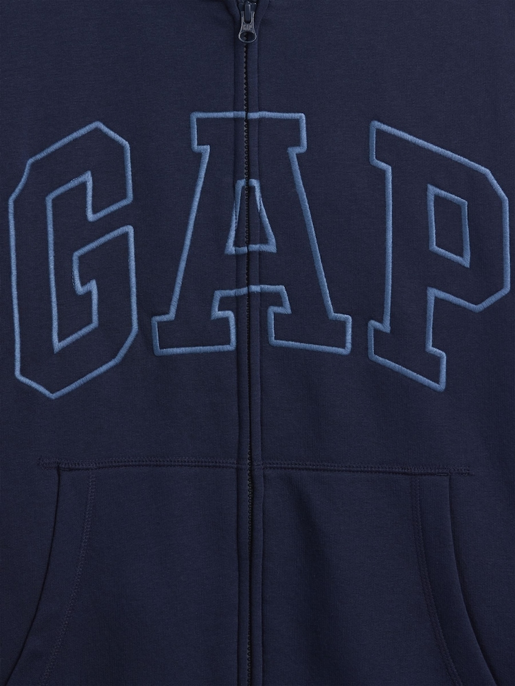 Ναυτικό - Gap Relaxed Logo Sherpa-Lined Zip-Up Hoodie - Εικόνα 4 από 4