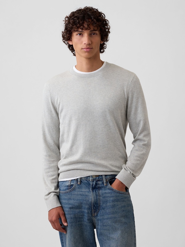 Gri - Pulover Gap Tricou la baza gâtului - Imaginea 1 din 5