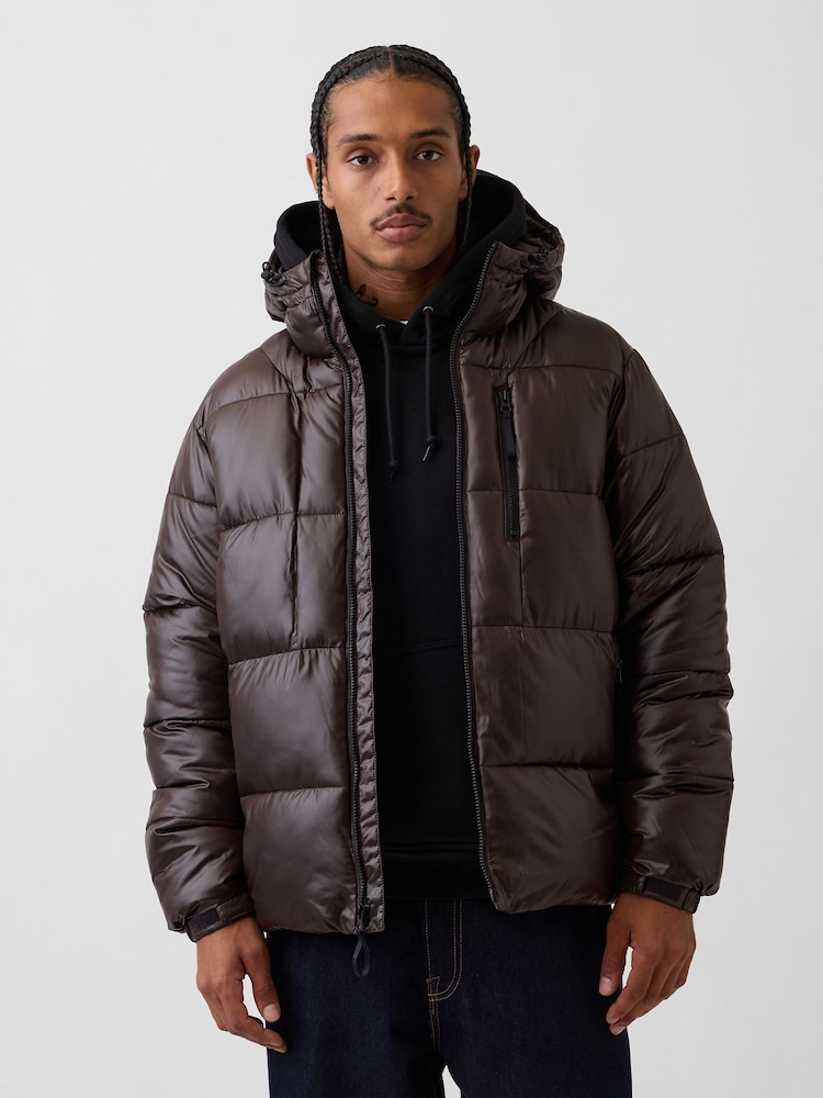 Gap Brown Heavyweight Puffer Jacket - Image 1 of 5 Gap Brown Heavyweight Puffer Jacket - Image 1 of 5