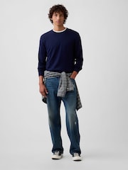Bleumarin - Pulover Gap Tricou la baza gâtului - Imaginea 3 din 5