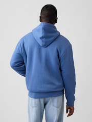 Μπλε - Gap Relaxed Logo Sherpa-Lined Zip-Up Hoodie - Εικόνα 2 από 4