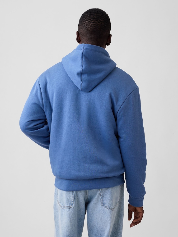 Μπλε - Gap Relaxed Logo Sherpa-Lined Zip-Up Hoodie - Εικόνα 2 από 4