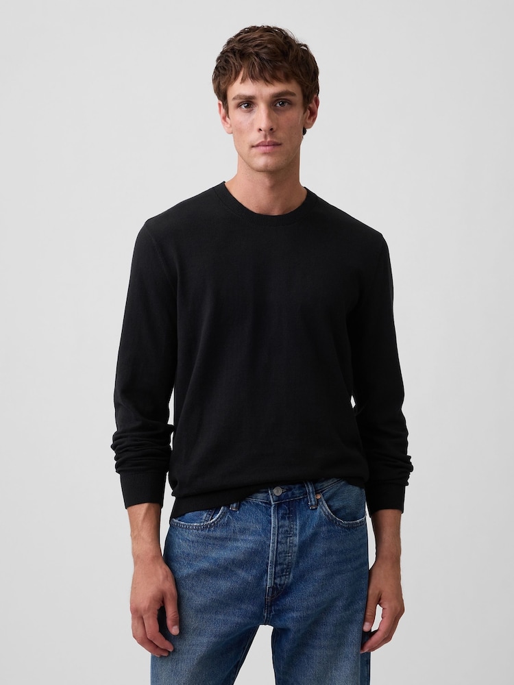 Negru - Pulover Gap Tricou la baza gâtului - Imaginea 1 din 5