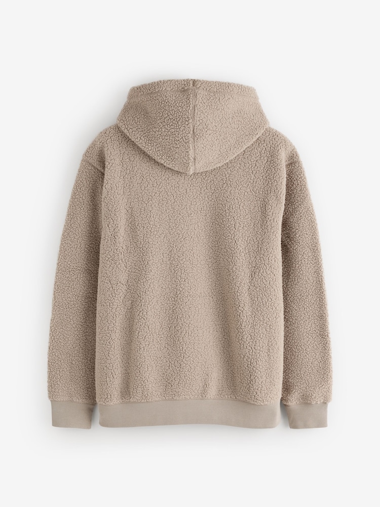Gap Beige Sherpa Pullover Hoodie - Image 2 of 4 Gap Beige Sherpa Pullover Hoodie - Image 2 of 4