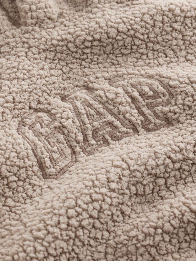Gap Beige Sherpa Pullover Hoodie - Image 4 of 4 Gap Beige Sherpa Pullover Hoodie - Image 4 of 4