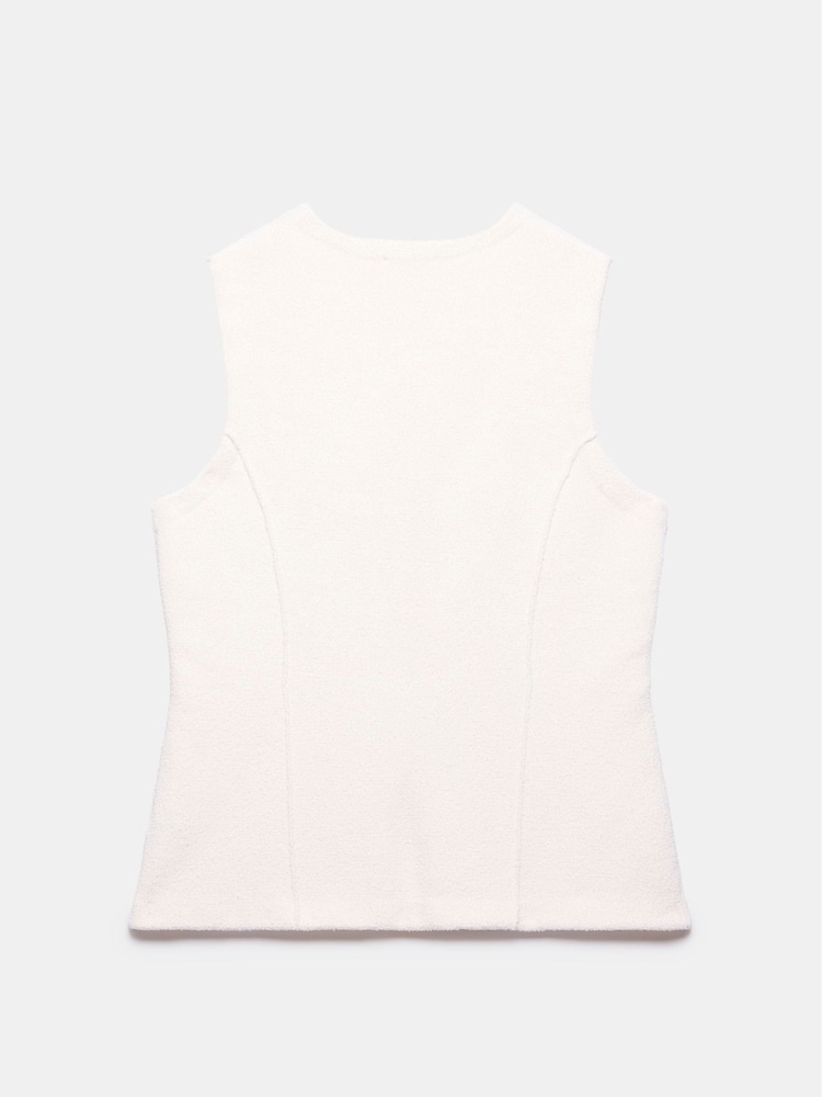 Mint Velvet White Long Wool Blend Waistcoat - Image 4 of 4