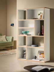 MADE.COM Grey Zayla Wide Tall Shelving Unit - Image 1 of 4