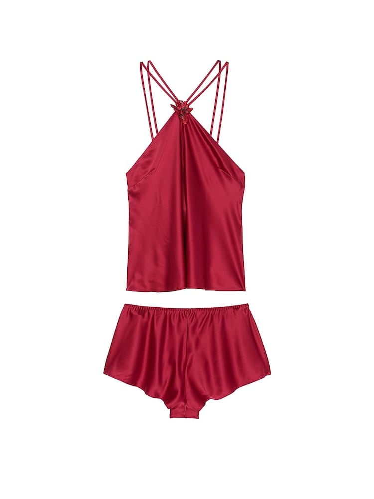 Victoria's Secret Red Lacquer Roses Satin Halter Cami Set - Image 3 of 3 Victoria's Secret Red Lacquer Roses Satin Halter Cami Set - Image 3 of 3