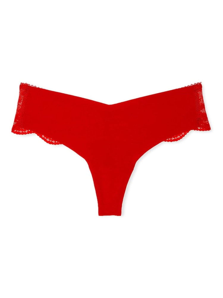 Victoria's Secret Lipstick Red Thong Heart Mesh Back Knickers - Image 3 of 3
