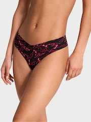 Victoria's Secret Black Love Script Thong Knickers - Image 1 of 3