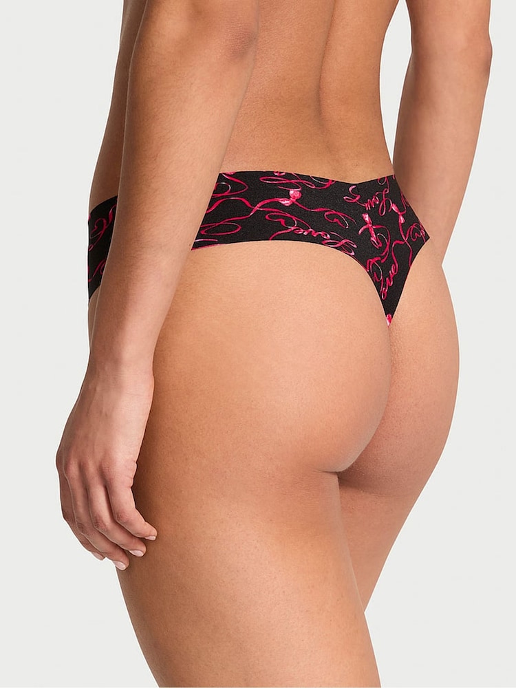 Victoria's Secret Black Love Script Thong Knickers - Image 2 of 3