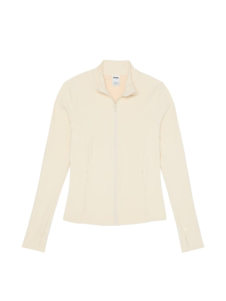 Victoria's Secret PINK White Shell Relay Full Zip Jacket - Image 3 of 3