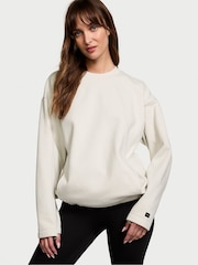 Victoria's Secret White Fleece Crewneck Sweatshirt - Image 1 of 3