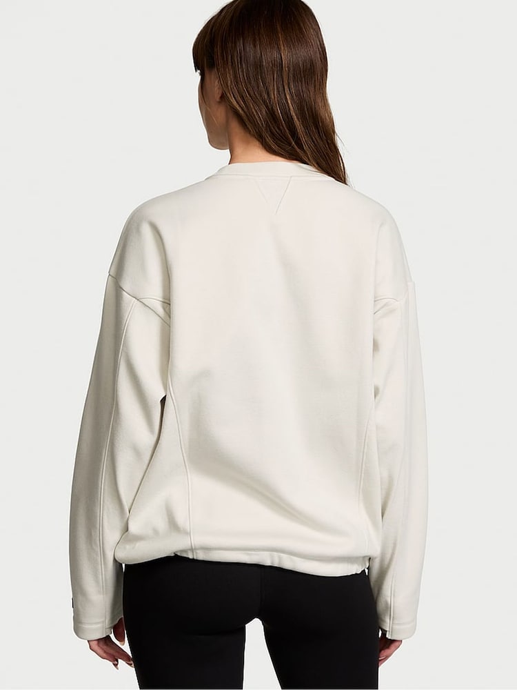 Victoria's Secret White Fleece Crewneck Sweatshirt - Image 2 of 3