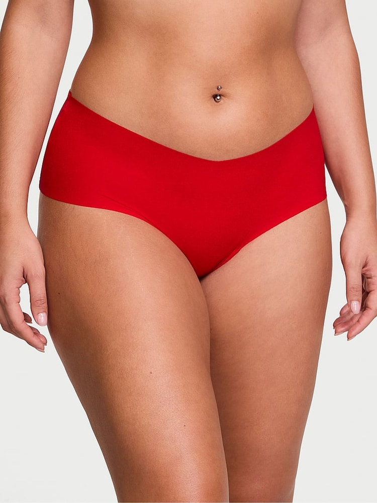 Victoria's Secret Lipstick Red Cheeky Heart Mesh Back Knickers - Image 1 of 3