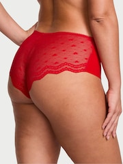 Victoria's Secret Lipstick Red Cheeky Heart Mesh Back Knickers - Image 2 of 3
