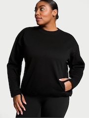 Victoria's Secret Black Fleece Crewneck Sweatshirt - Image 1 of 3