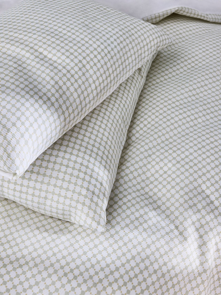 MADE.COM Aqua Gabin Waffle 100% Cotton Duvet Cover and Pillowcase Set - Image 3 of 3