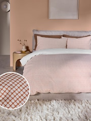 MADE.COM Clay Gabin Waffle 100% Cotton Duvet Cover and Pillowcase Set - Image 1 of 3