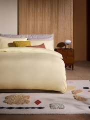 MADE.COM Buttermilk Yellow Cosy Washed Cotton Duvet Cover and Pillowcase Set - Image 1 of 3