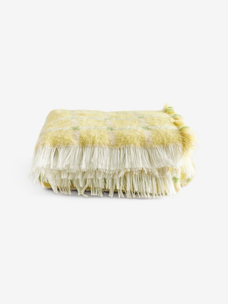MADE.COM Yellow Cale Brushed Throw - Image 2 of 4 MADE.COM Yellow Cale Brushed Throw - Image 2 of 4