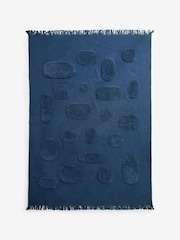 MADE.COM Navy Emil Tufted Throw - Image 4 of 4