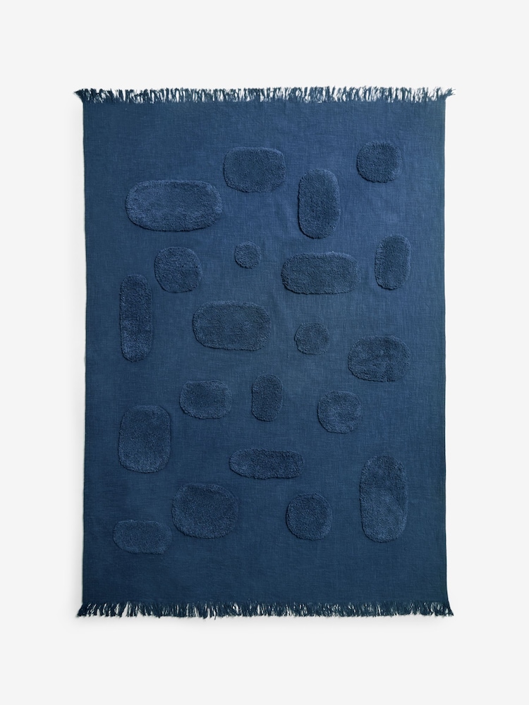 MADE.COM Navy Emil Tufted Throw - Image 4 of 4