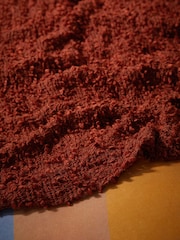 MADE.COM Rust Agda Boucle Textured Throw - Image 2 of 4