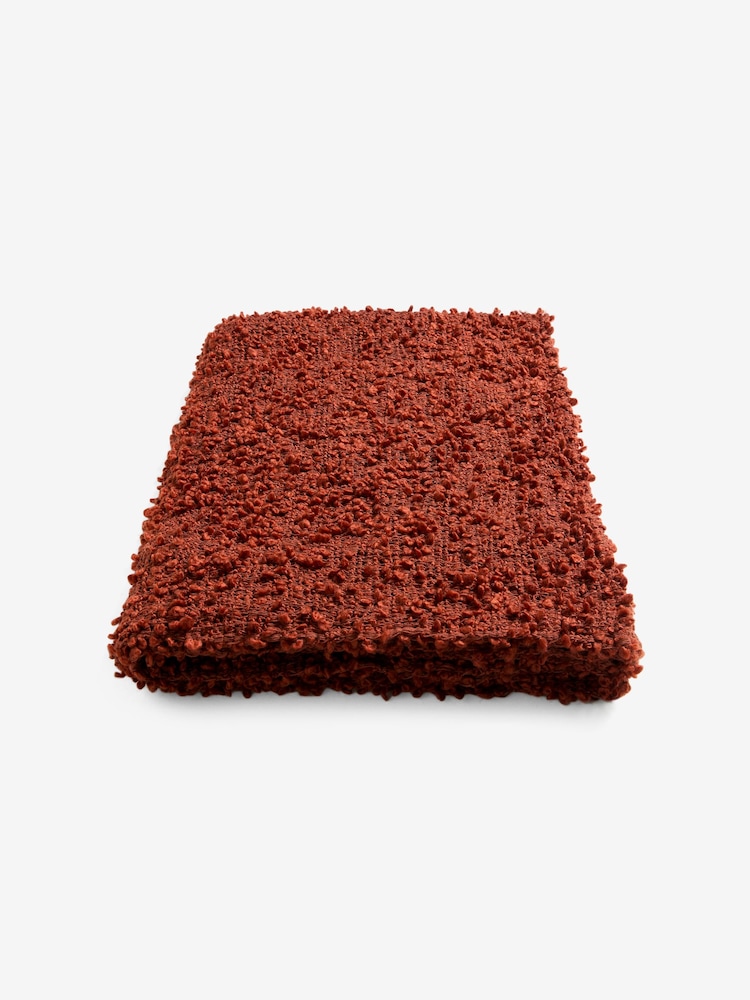 MADE.COM Rust Agda Boucle Textured Throw - Image 4 of 4