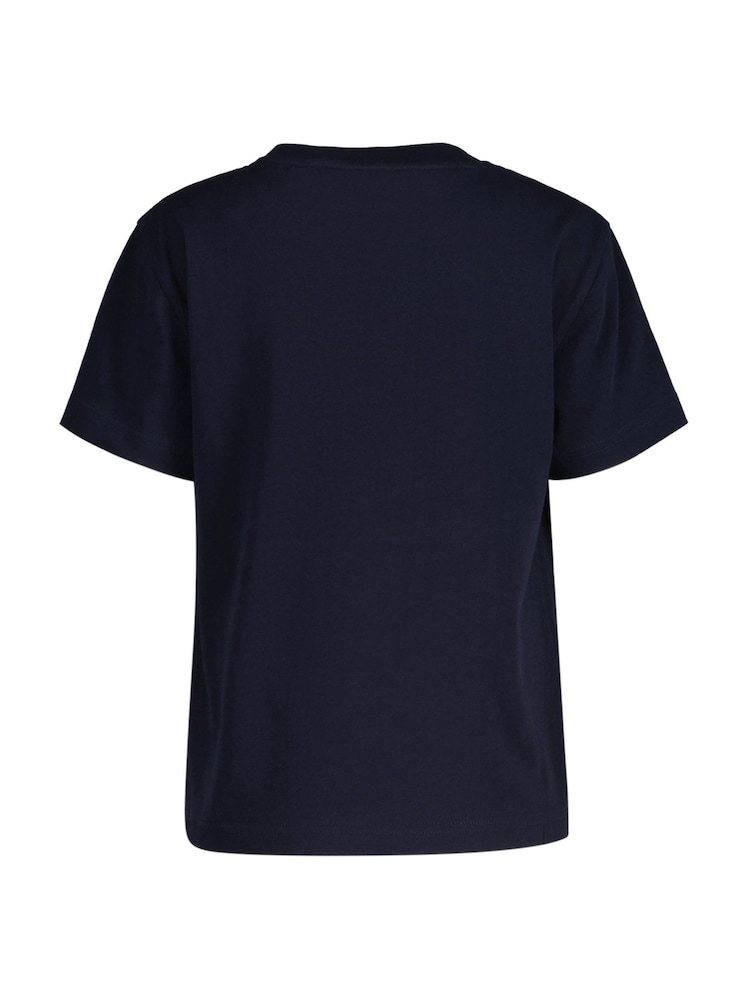 GANT Blue Relaxed 100% Cotton Contrast Shield T-Shirt - Image 2 of 2