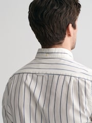 GANT White Slim Oxford Stretch Stripe Shirt - Image 4 of 6