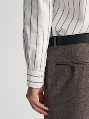 GANT White Slim Oxford Stretch Stripe Shirt - Image 5 of 6