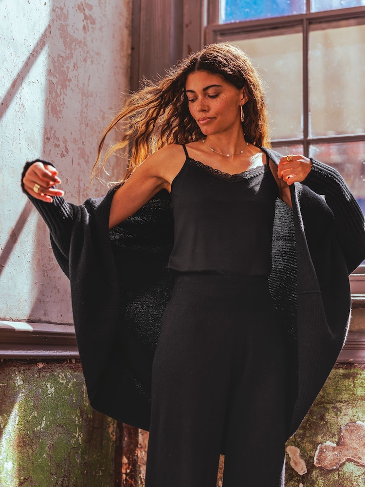Черный - Celtic & Co. Supersoft Cocoon Cardigan - Image 1 of 7