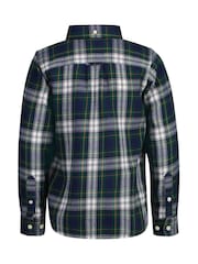 GANT Blue Brushed Flannel 100% Cotton Checked Shirt - Image 2 of 2