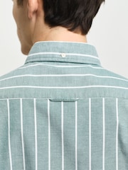 GANT Green Slim Oxford Stretch Stripe Shirt - Image 4 of 6