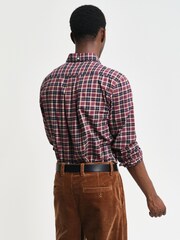 GANT Red 100% Cotton Regular Light Twill Check Shirt - Image 2 of 8