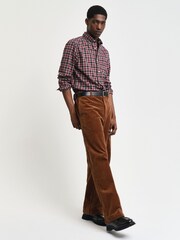 GANT Red 100% Cotton Regular Light Twill Check Shirt - Image 3 of 8
