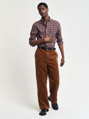 GANT Red 100% Cotton Regular Light Twill Check Shirt - Image 4 of 8