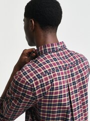 GANT Red 100% Cotton Regular Light Twill Check Shirt - Image 7 of 8